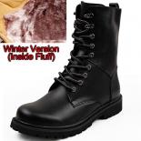 Emosewa Popular Motocycle Boots Men Winter High Top Combat Boots Men Leather For Men Casual Luxury Military Boot Army Si