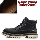   Genuine Leather Ankle Snow Boots Men Shoes Sneakers Motorcycle Winter Warm Plush Casual Comfort Footwear Chaussure Boo