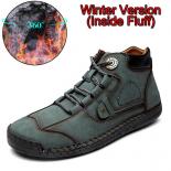Winter Men's Boots Comfortable Men Ankle Boots Thick Plush Warm Snow Boots Leather Autumn Outdoor Man Motorcycle Boots 3
