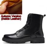 Emosewa Men Leather Boots Men's Warm Fur Snow Boots Winter Shoes High Quality Split Leather Comfortable Ankle Men Warm B