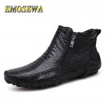 Emosewa  New Autumn Winter Fashion Men Boots Vintage Style Casual Men Shoes Highcut Laceup Men Warm Boots Plus Size 3847