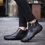 emosewa חדש סתיו חורף אופנה גברים מגפיים בסגנון וינטג' קז'ואל נעלי גברים נעלי שרוכים בגזרה גבוהה גברים מגפיים חמים פלוס מידה 384