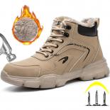 נעלי בטיחות גבוהות לגברים לעבודה נעלי בטיחות נגד זעזועים עם כובע פלדה נעלי עבודה גבר מגן תעשייתי
