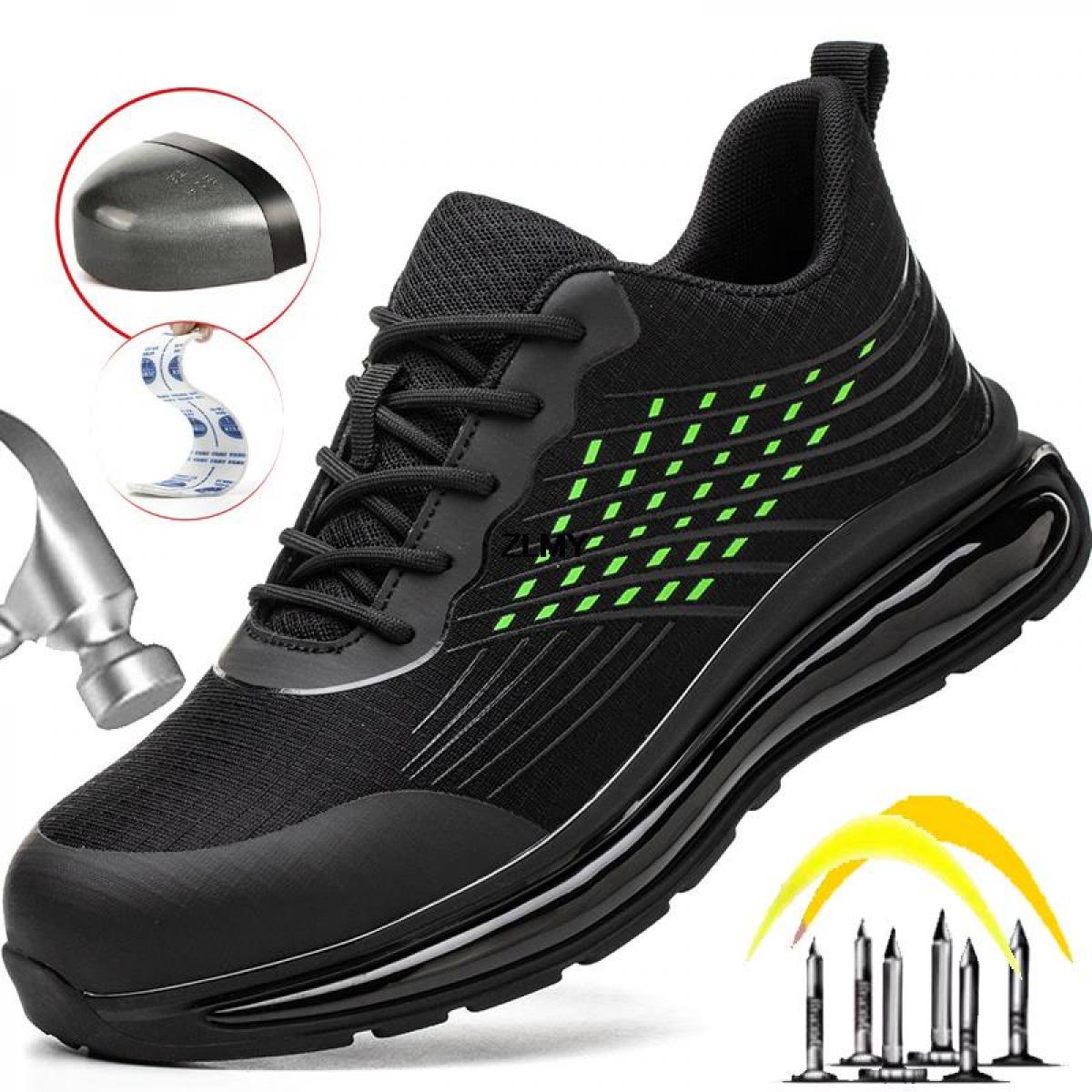 New Air Cushion Safety Shoes Men Steel Toe Sneaker Puncture Proof Work Safety Boots Man Fashion Protective Work Shoes Pl