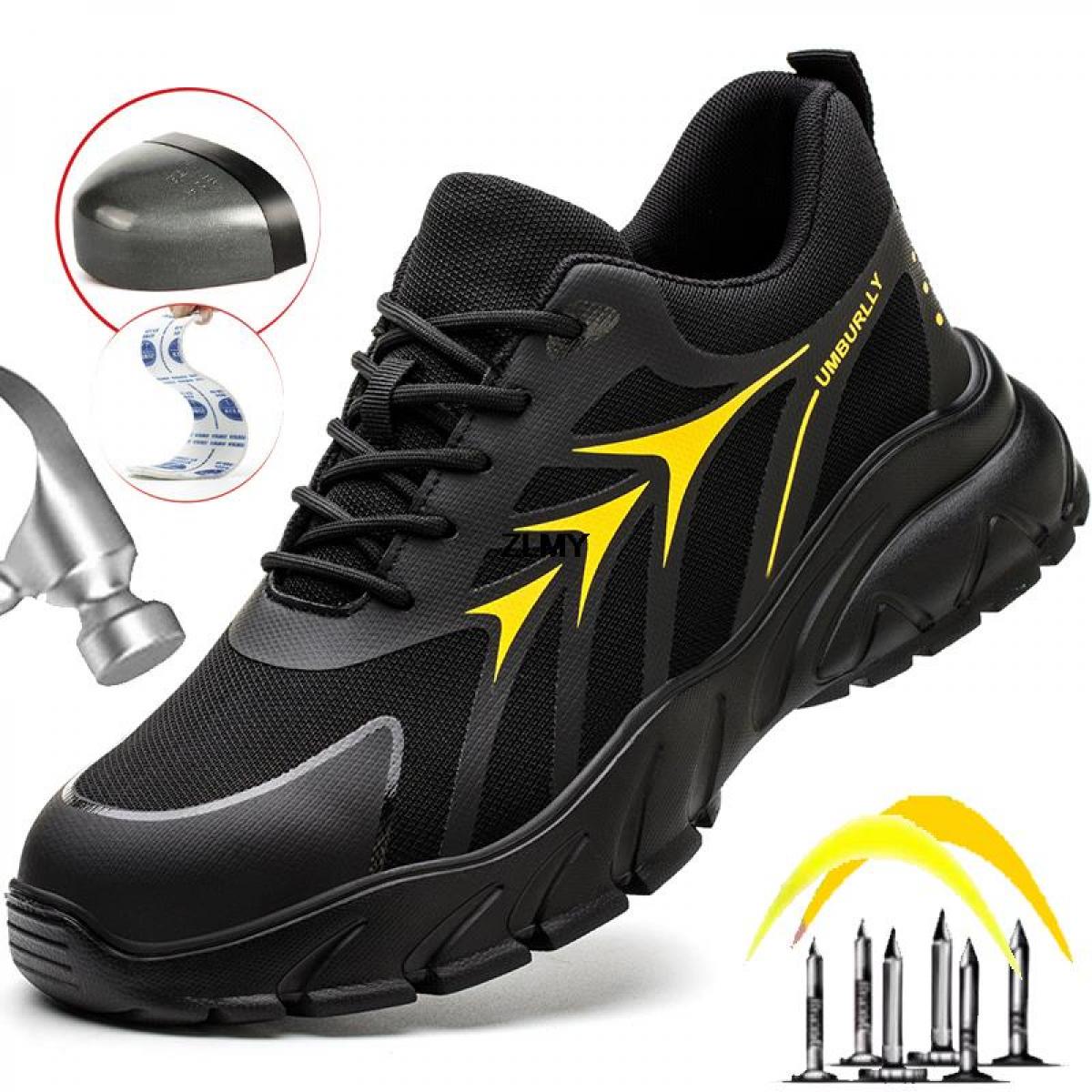Men's Safety Shoes Fashion Sneaker With Steel Toe Cap Work Shoes Anti Smash Anti Puncture Man Work Safety Boots New Cons