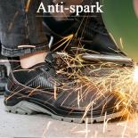עור מפוצל נעלי בטיחות לגברים נעלי עבודה אנטי סטטיות עם בוהן פלדה גבר עמיד למים נעלי בטיחות עבודה בטיחות בנייה prote