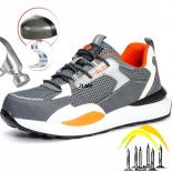 Summer Safety Shoes For Men Breathable Work Sneaker Steel Toe Work Safety Boots Man Anti Stab Anti Smash Sport Security 
