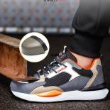 נעלי בטיחות קיץ לגברים עבודה נושמת נעלי ספורט פלדה בוהן נעלי בטיחות man anti stab anti smash sport security
