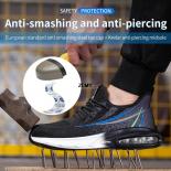 גברים נשים נעלי בטיחות נושמות נעלי ספורט בוהן פלדה עמיד בפני פנצ'ר נעלי עבודה תעשייתיות גבר כרית אוויר בטיחות עבודה boo