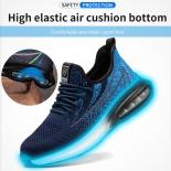Men Women Safety Shoes Breathable Steel Toe Sneaker Puncture Proof Industrial Work Shoes Man Air Cushion Safety Work Boo
