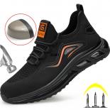 Safety Shoes Men Breathable Sneaker With Steel Toe Cap Air Cushion Work Safety Boots Man Anti Smash Puncture Proof Work 