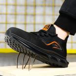 נעלי בטיחות גברים נעלי ספורט נושמות עם כובע אצבע פלדה כרית אוויר עבודה מגפי בטיחות גבר אנטי ריסוק עבודה הוכחת פנצ'ר