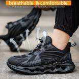 Rotated Button Men Safety Shoes Steel Toe Sneaker Man Easy Wear Work Safety Boots Anti Smash Work Shoes Mens Protective 