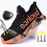 Breathable Men Safety Shoes With Steel Toe Cap Work Safety Boots Anti Smash Stab Proof Man Work Shoes Plus Size 48 Secur