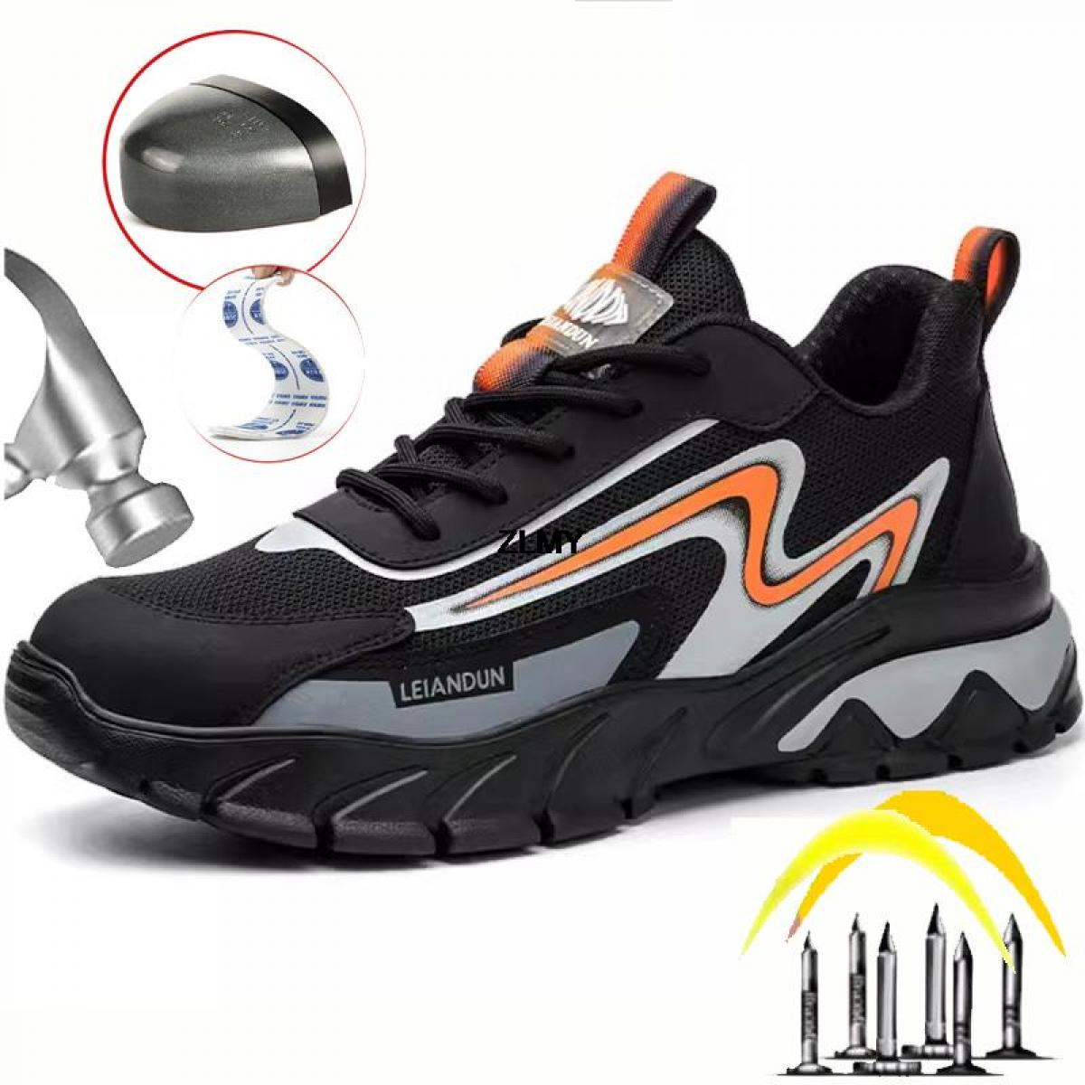 Steel Toe Sneaker Mens Safety Shoes Puncture Proof Work Boots Antismash Protective Work Shoes Man Security Boots Breatha