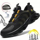 New Design Safety Shoes For Men Rotated Button Steel Toe Sneaker Lightweight Puncture Proof Work Shoes Man Safety Boots 