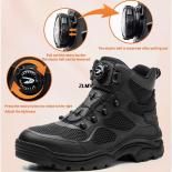 Indestructible Work Safety Boots Men Construction Safety Shoes Anti Smash Anti Stab Protect Footwear New Rotated Button 