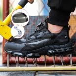 New Air Cushion Men's Safety Shoes Steel Toe Sneaker Rotated Button Stab Proof Anti Smash Men Work Safety Boots Man Work