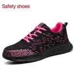 Safety Shoes Women Steel Toe Protective Shoes Breathable Light Work Sneakers Antismash And Antipuncture Safety Work Shoe