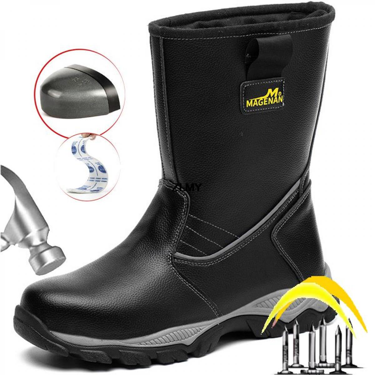 Oil Proof Safety Shoes For Men High Top Work Shoes Steel Toe Antistab Antismash Work Safety Boots Man Welder Shoes Antis
