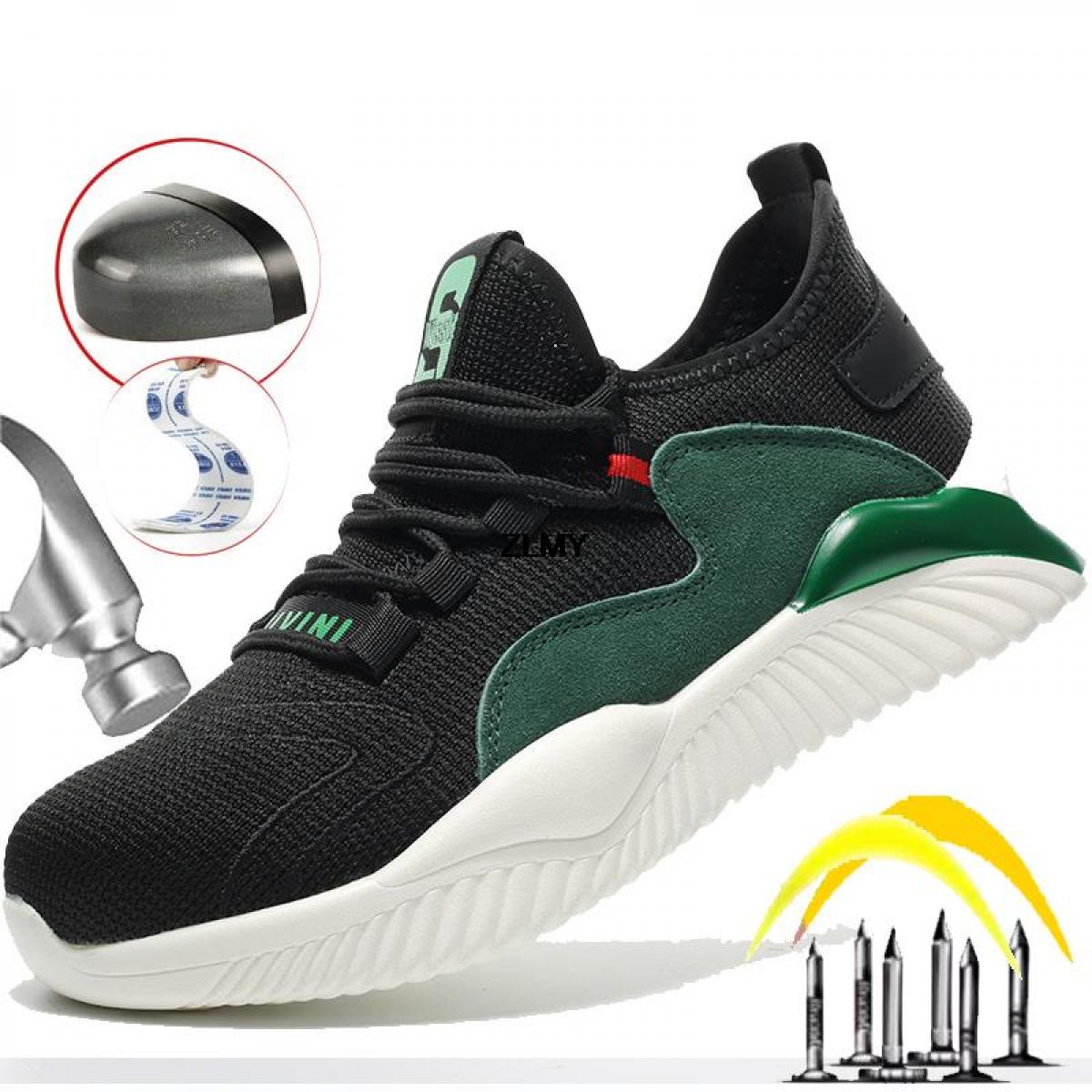 US 45.78 Lightweight Men Safety Shoes Steel Toe Sneaker Puncture