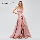 Bepeithy Glitter Long Evening Dress  For Women  Strapless Shinning Prom Party Dresses High Slit Hot Sale  Evening Dresse