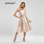 Bepeithy Short Prom Dresses Scoop Homecoming Dress Sleeveless Jacquard Fabric Tealength Party Gowns  Vestidos Cortos  Pr