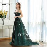 Bepeithy Green Lace Long Prom Dresses Spaghetti Straps With Flowers Vestidos De Fiesta Elegantes Para Mujer Vintage Part