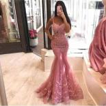  African Lace Mermaid Prom Dresses Sleeveless For Black Girl See Through Shinning Evening Party Gowns Custom Made For Wo
