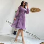 Purple Dresses For Women 2023 Above Knee Puffy Full Sleeve Sweetheart Elegant Prom Dresses With Belt Formal Occasion Dre
