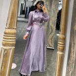 Purple Elegant A Line Evening Dresses 2023 New Arrive Puffy Full Sleeve O Neck Beading Occasion Gowns Custom Made فست