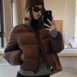 2023 New Autumn Winter Short Parkas Jacket Women Warm Zipper Loose Down Coat Female Cotton Jacket Solid Thick Windproof 