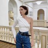 2023 New  Cut Out Rompers Long Sleeve Top Elegant Office Lady One Shoulder Skinny Bodysuit For Women Slim Jumpsuit Femal