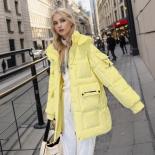 2023 Winter Fashion Down Cotton Jacket Women Zipper Loose Parkas Coat White Female Solid Thickened Hooded Warm Puffer Ja