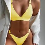 2022 New  Ribbed Ring Bikinis Women Swimsuit Push Up Swimwear Solid Bikini Set Summer Beach Brazil Biquini Swim Bathing 