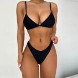 2023 New  Three Pieces Bikini Set With Ruffle Beach Pants Swimwear Women Swimsuit Female Solid Bikini Bathing Suit Beach