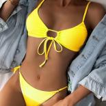  Bikini 2022 Women Low Waist Swimsuit Female Solid Brazilian Bikinis Set 2 Pieces Swimming Beach Bathing Suit New Beachw