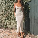 2023 Strapless Knit Maxi Dresses For Women Summer Beach Party Bodycon Dress Offshoulder Twist Knitting Evening Backless 