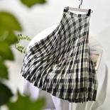 2023 Autumn Brand Designer Women Elegant Chic Solid Pleated Skirt Female Spring High Waist Luxury Casual With Elastic Lo