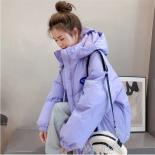2022 New Winter Down Cotton Jacket Women Solid Thick Warm Hooded Parkas Coat Female Casual Loose Fashion Black White Out