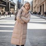 2023 Winter Long Coat Women Down Jacket Female Cotton Padded Hooded Overcoat Parka Mujer Thick Lady Warm Jackets Coats T