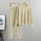 2023 New Autumn Winter Sweater Knitted Tracksuit Sweatshirts Fashion Women Suit Clothing 2 Piece Set Knit Pant Female Pa