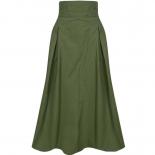 2023 New Autumn Black Skirts Womens  Fashion Solid Color Big Swing Female Skirt Long Skirt Wild High Waist Bow Slim Skir