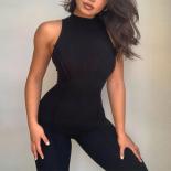 2023 Spring Bright Line Decoration Black Jumpsuit For Women One Piece  Club Outfit Female Long Sleeve White Bodycon Jump