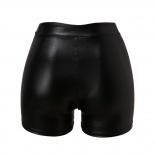 2023  Nightclub Leather Shorts Women High Waist Bodycon Push Up Black Short Joggers Sports Fitness Female  Slim Shorts