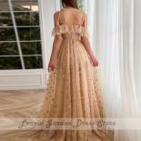 Spaghetti Strap Deep V Neck Graduation Dresses 2023 A Line Side Split Floor Length  Zipper Back Star Wedding Guest Gowns