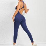 Seamless Yoga Jumpsuits One Piece Zipper Sports Fitness Hollow Beauty Back Hip Lifting Running Training Tracksuits For W