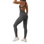 Gym Romper Backless Yoga Jumpsuit Sports Fitness Bodysuit Sportswear Women Tracksuit Buttery Soft One Piece Playsuit Yog