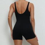 Seamless Yoga Jumpsuits Sports Fitness Hip Lifting V Neck Tight One Piece Dance Beauty Back Tracksuits Gym Shorts Sets F
