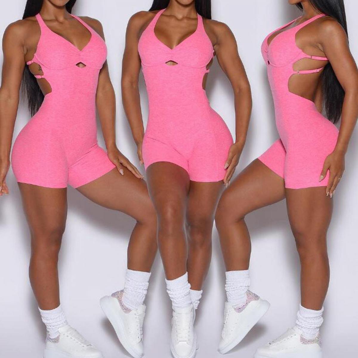 Seamless Yoga Jumpsuits Sports Fitness Hip Lifting Cross Beauty Back Dance One Piece Running Workout Gym Tracksuits For 